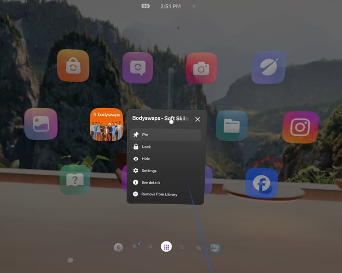 VR Library Settings